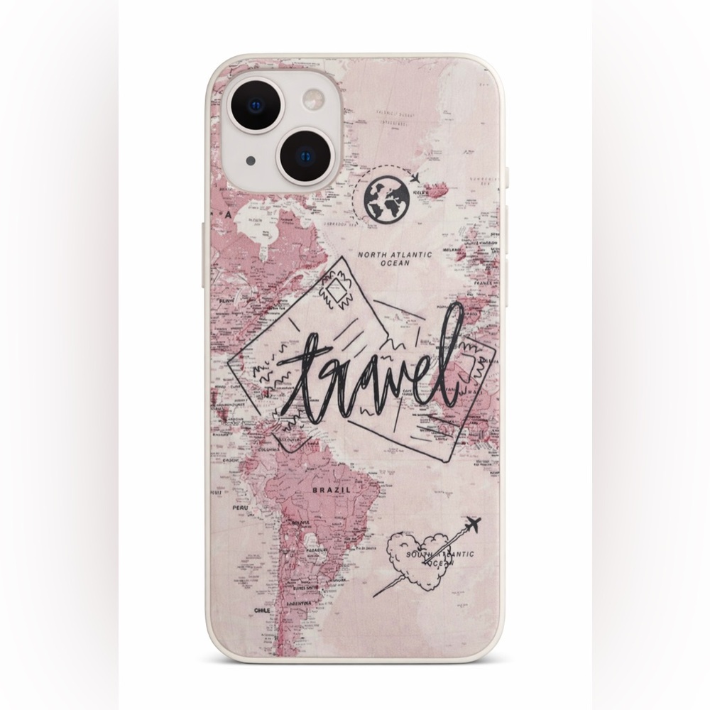 Travel Map Phone Case - Pink